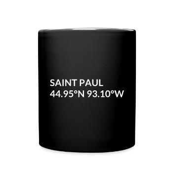 Saint Paul Minnesota USA Koordinaten - Tasse einfarbig - Schwarz - Vorne