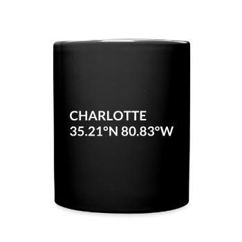 Charlotte North Carolina USA Koordinaten - Tasse einfarbig - Schwarz - Vorne