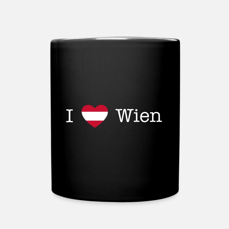 Austria Heart Vienna White - Full Colour Mug - black