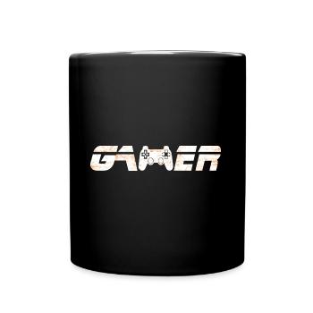 Gamer - nerd - gaming -nerdy - Geschenk - Tasse einfarbig - Schwarz - Vorne
