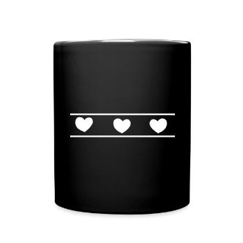 Herz Herzen - Tasse einfarbig - Schwarz - Vorne