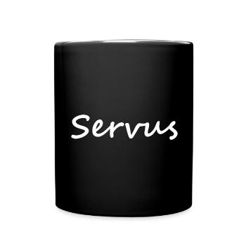 Servus - Tasse einfarbig - Schwarz - Vorne
