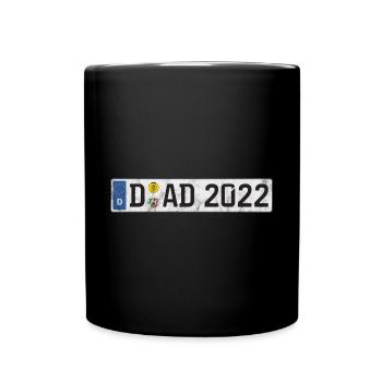 DAD 2022 Auto Kennzeichen Düsseldorf Vater Papa - Tasse einfarbig - Schwarz - Vorne