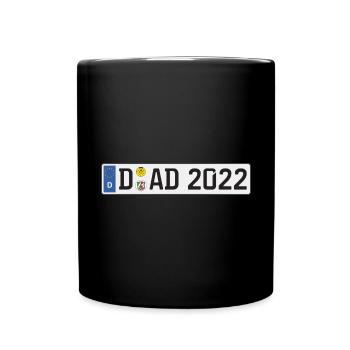 DAD 2022 Auto Kennzeichen Düsseldorf Vater Papa - Tasse einfarbig - Schwarz - Vorne