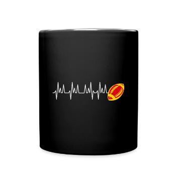 heartbeat rugby club supporter Perpignan - Full Colour Mug - black - Front
