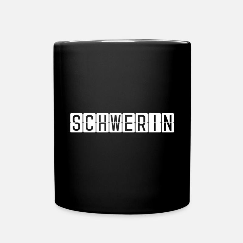 Schwerin Flughafentafel - Tasse einfarbig - Schwarz