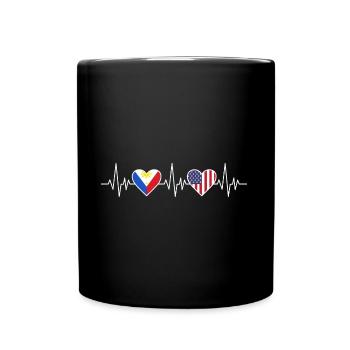 Puls American Filipino Design für stolze Pinoys - Tasse einfarbig - Schwarz - Vorne
