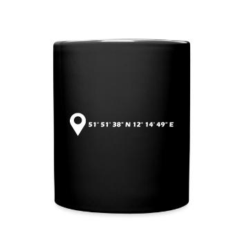 Dessau-Roßlau Koordinaten - Tasse einfarbig - Schwarz - Vorne