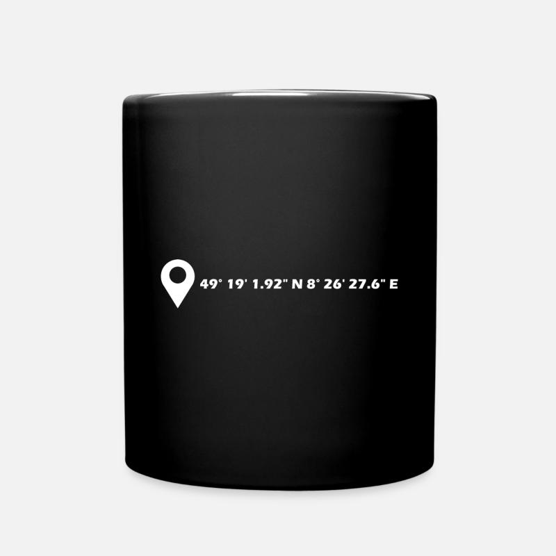 Speyer Koordinaten - Tasse einfarbig - Schwarz