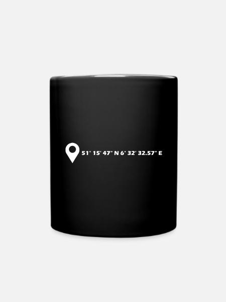 Willich Koordinaten - Tasse einfarbig - Schwarz