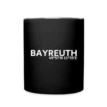 Bayreuth Koordinaten - Tasse einfarbig - Schwarz - Vorne
