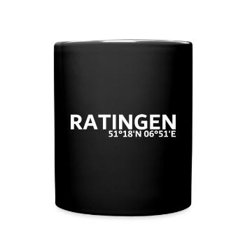 Ratingen Koordinaten - Tasse einfarbig - Schwarz - Vorne