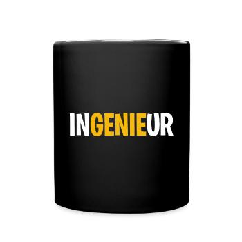 Ingenieur Genie Maschinenbau Lustig Witzig Student - Tasse einfarbig - Schwarz - Vorne