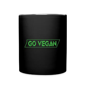 Go Vegan Design for Proud Vegans - Full Colour Mug - black - Front