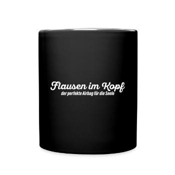 Flausen im Kopf - Tasse einfarbig - Schwarz - Vorne