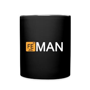 Fe Man Marathon Wissenschaft Lustig - Tasse einfarbig - Schwarz - Vorne
