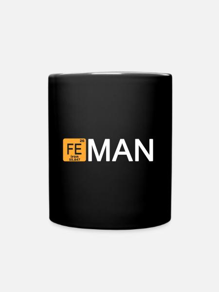 Fe Man Marathon Science Funny - Full Colour Mug - black