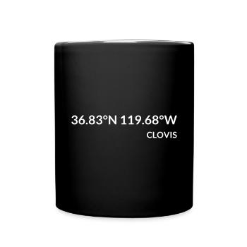 Coordonnées Clovis Californie États-Unis - Mug uni - noir - Devant
