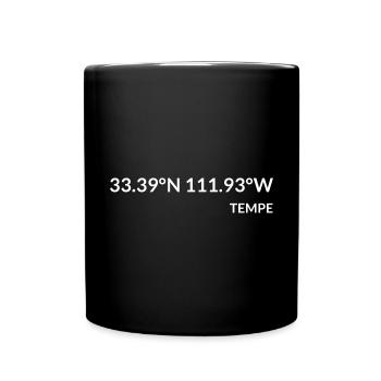 Tempe, Arizona, USA Coordinates - Full Colour Mug - black - Front