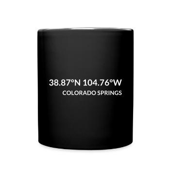 Colorado Springs Colorado USA Koordinaten - Tasse einfarbig - Schwarz - Vorne