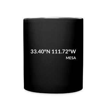 Mesa Arizona USA Koordinaten - Tasse einfarbig - Schwarz - Vorne