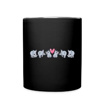 Nashorn Rhino Einhorn - Tasse einfarbig - Schwarz - Vorne