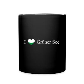 Steiermark Herz Grüner See weiß - Tasse einfarbig - Schwarz - Vorne