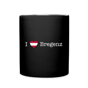 Österreich Herz Bregenz weiß - Tasse einfarbig - Schwarz - Vorne
