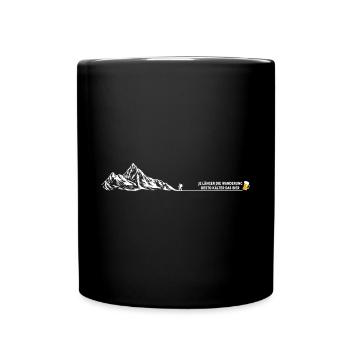 Je länger die Wanderung desto kälter das Bier - Tasse einfarbig - Schwarz - Vorne