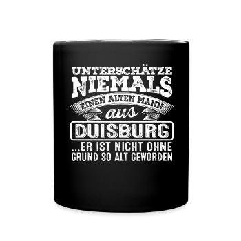 Der alte Mann aus DUISBURG - Tasse einfarbig - Schwarz - Vorne