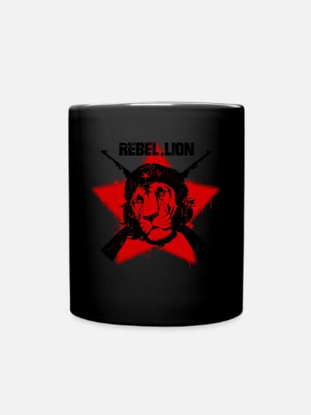 Rebellenlöwe - Tasse einfarbig - Schwarz