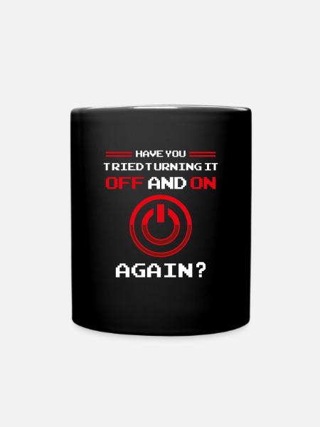 Computer Help Desk Technology Support Help Checklist - Full Colour Mug - black