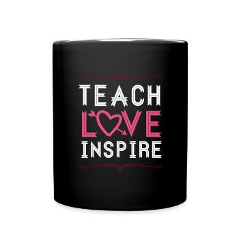 Teach Love Inspire - Teacher School Learning - Full Colour Mug - black - Front
