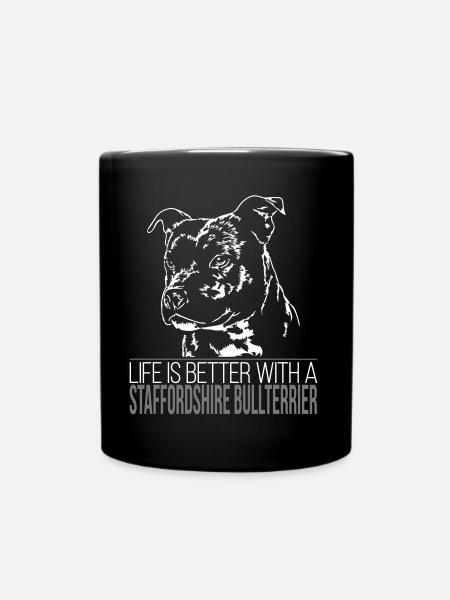 STAFFORDSHIRE BULLTERRIER La vie est meilleure - Mug uni - noir