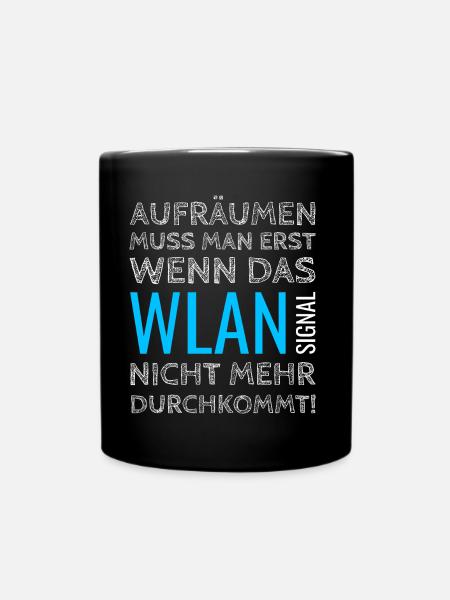 WLAN Aufräumen Teenager - Tasse einfarbig - Schwarz