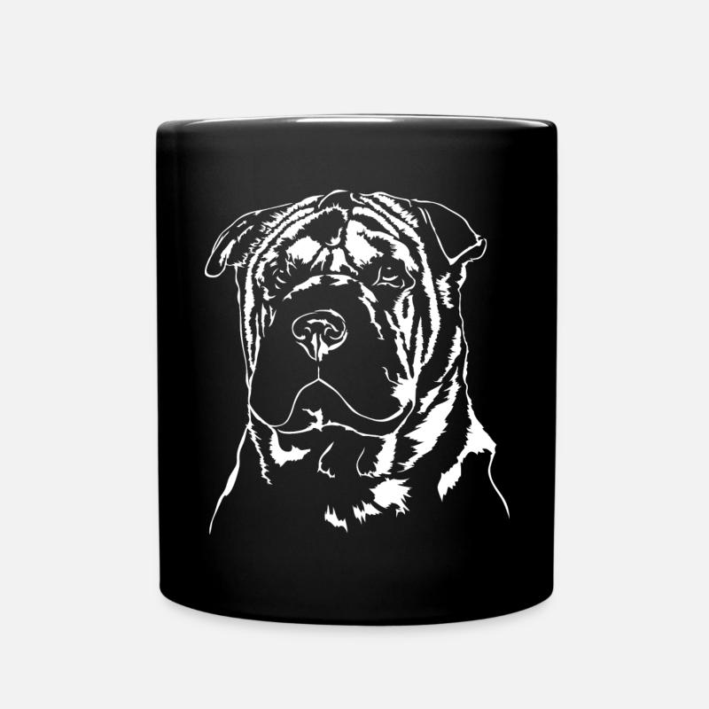 SHAR PEI Portrait Wilsigns Hundeportrait Hund - Tasse einfarbig - Schwarz