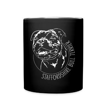STAFFORDSHIRE BULL TERRIER Portrait de chien Wilsigns - Mug uni - noir - Devant