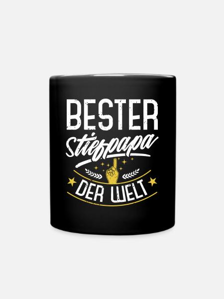Bester Stiefpapa der Welt - Tasse einfarbig - Schwarz