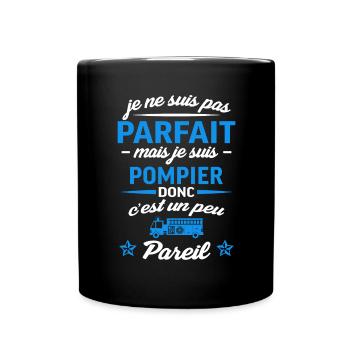 pas parfait pompier - Mug uni - noir - Devant