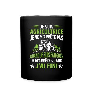 Je suis agricultrice - Mug uni - noir - Devant