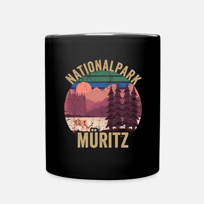 Nationalpark Müritz Vintage Wandern - Tasse einfarbig - Schwarz