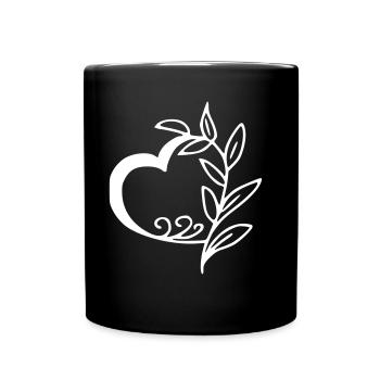 Émoji de coeur esquisse - Mug uni - noir - Devant