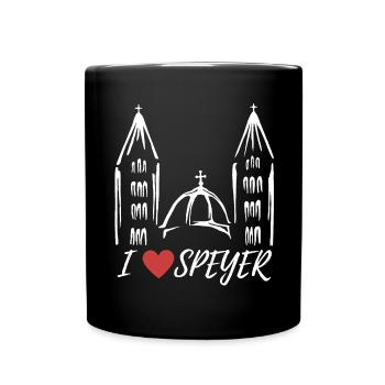 Ich liebe Speyer, Speyer, Speyer Dom, Geschenk - Tasse einfarbig - Schwarz - Vorne
