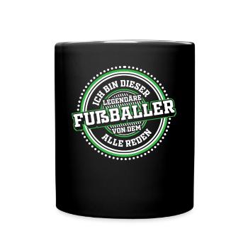 Fußballer Fußball Sport - Tasse einfarbig - Schwarz - Vorne