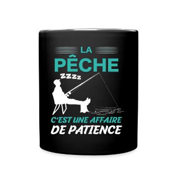 Pêche Patience Et Humour Pêcheur - Mug uni - noir - Devant
