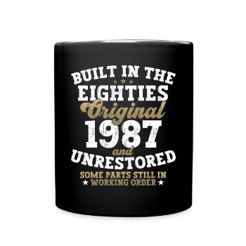 Built in the eighties 1987 35th birthday men - Full Colour Mug - black - Front
