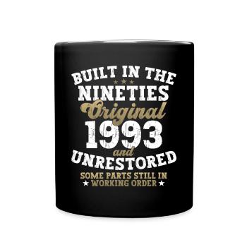Built in the nineties 1993 29. Geburtstag Herren - Tasse einfarbig - Schwarz - Vorne