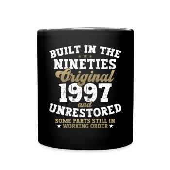 Built in the nineties 1997 25. Geburtstag Herren - Tasse einfarbig - Schwarz - Vorne