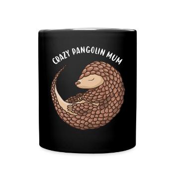Crazy Pangolin Mum Pangolin - Tasse einfarbig - Schwarz - Vorne