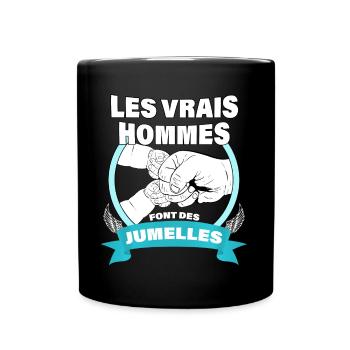 Papa De Jumelles Cadeau Naissance Jumelles - Mug uni - noir - Devant